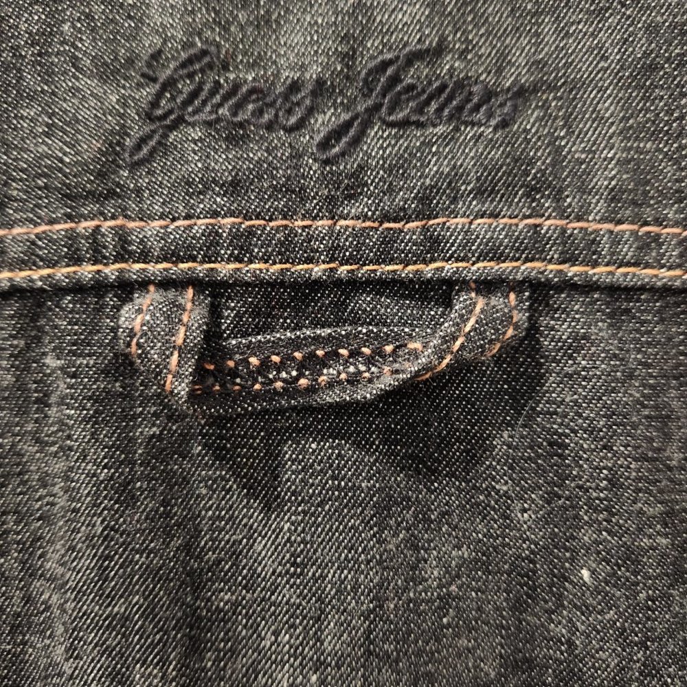 Vintage Y2K Guess Jeans XS/TP Dark Wash Denim Button Front Short Jumpsuit - Picture 3 of 7